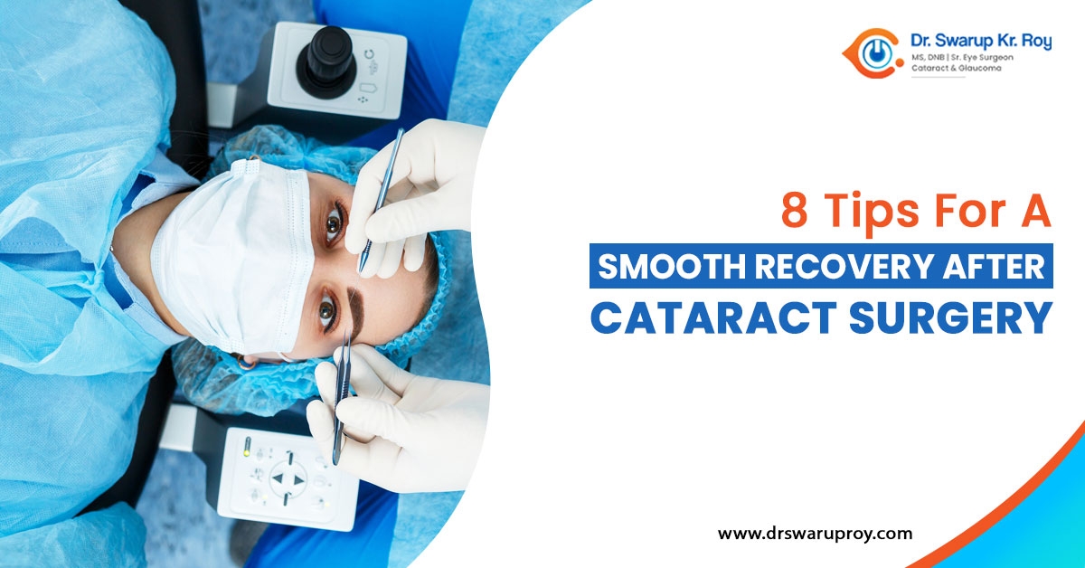 Patient following recovery tips after cataract surgery by Dr. Swarup Kr Roy.